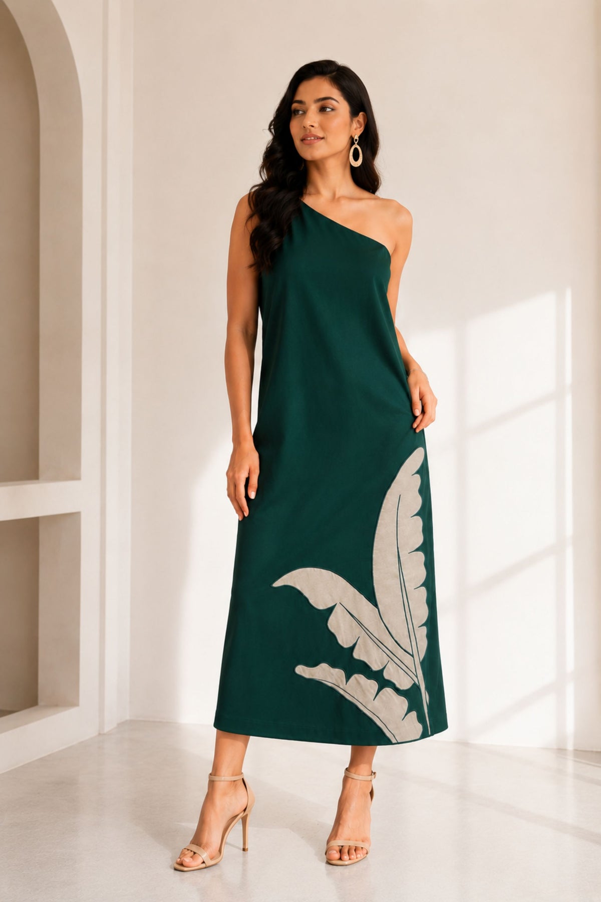 Palms & Terraces Asymmetric Dress
