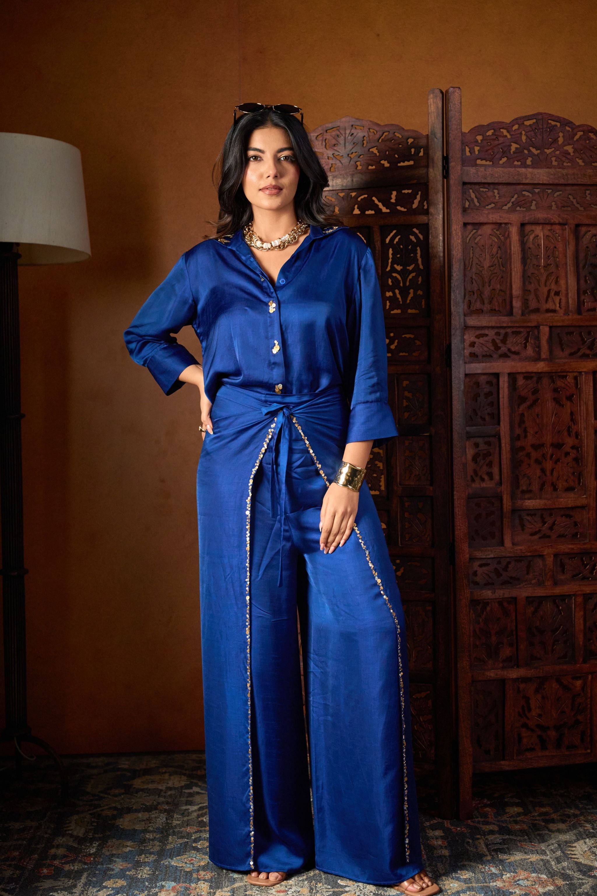 Blue Embellished Co-Ord Set