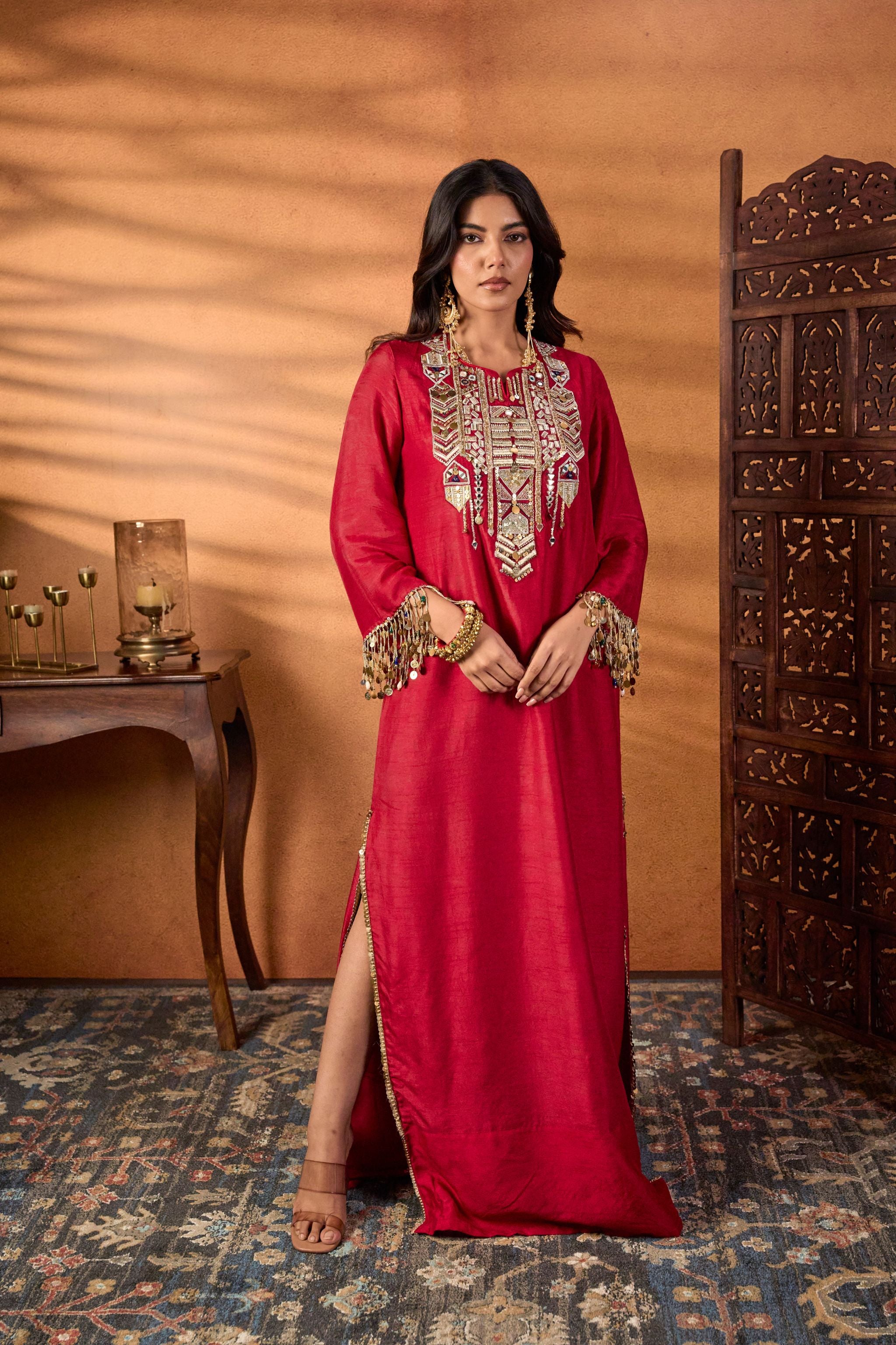 Red Kaftan Dress