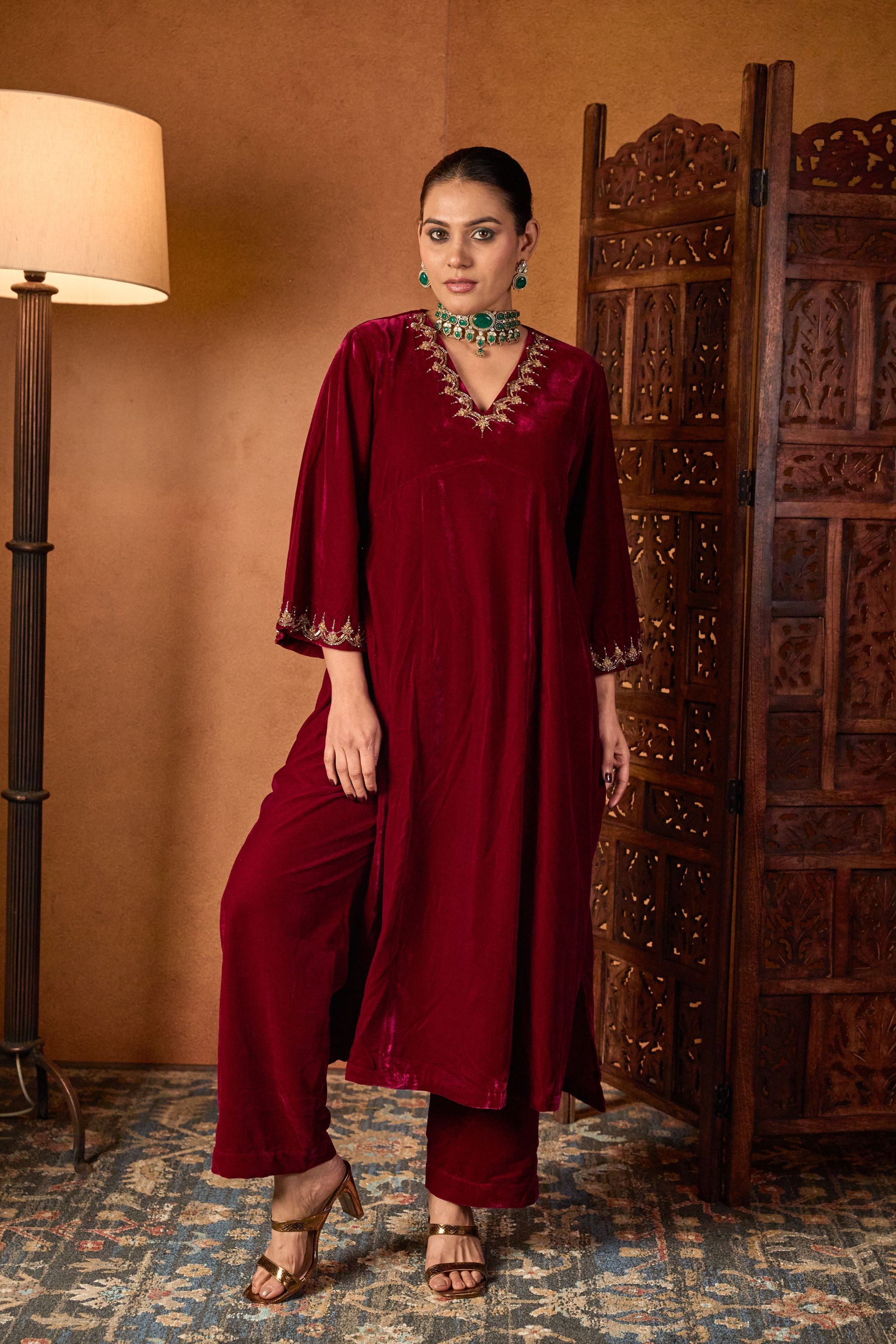 Velvet Luxe Kurta Set