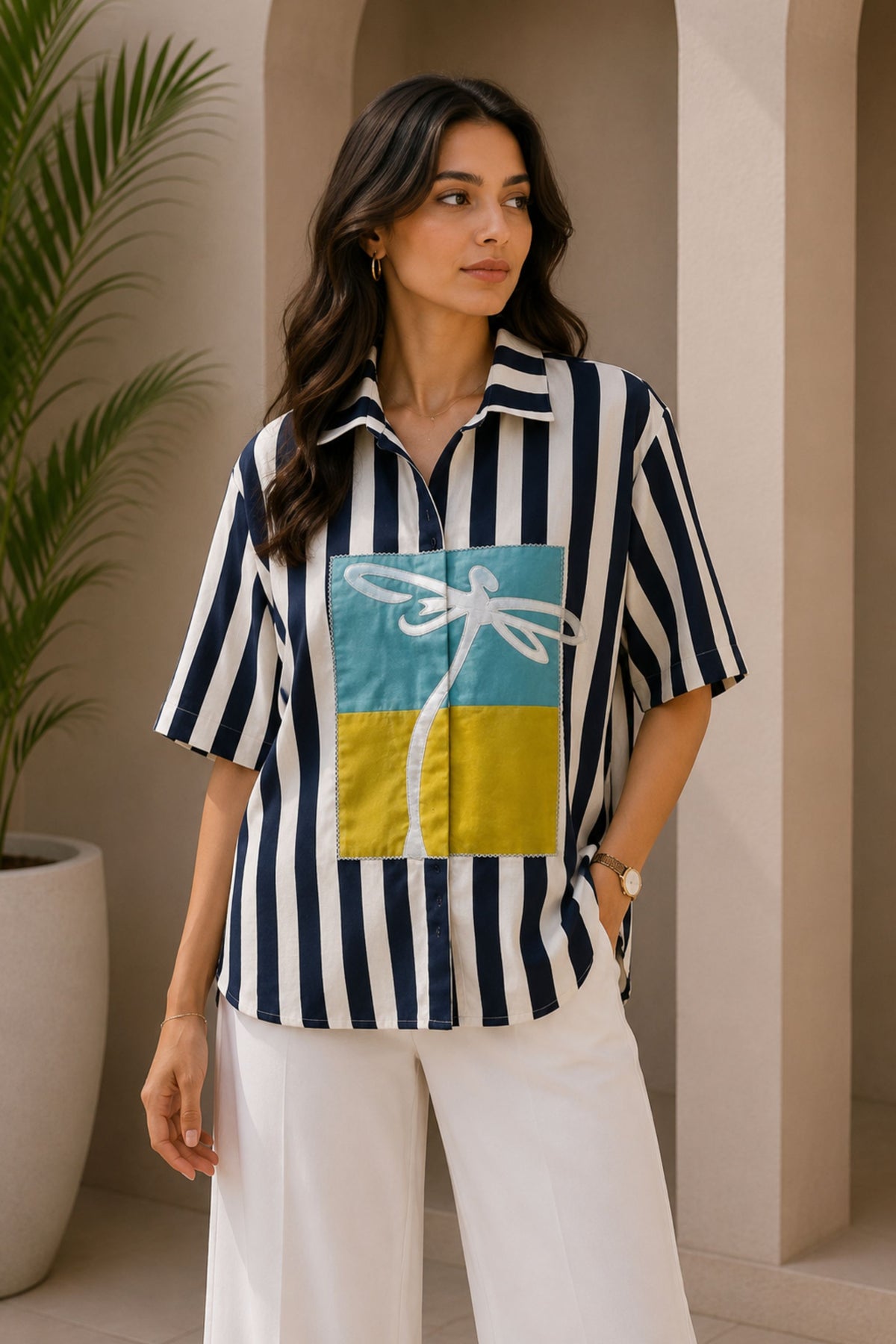 The Dragonfly Patchwork Stripe Shirt