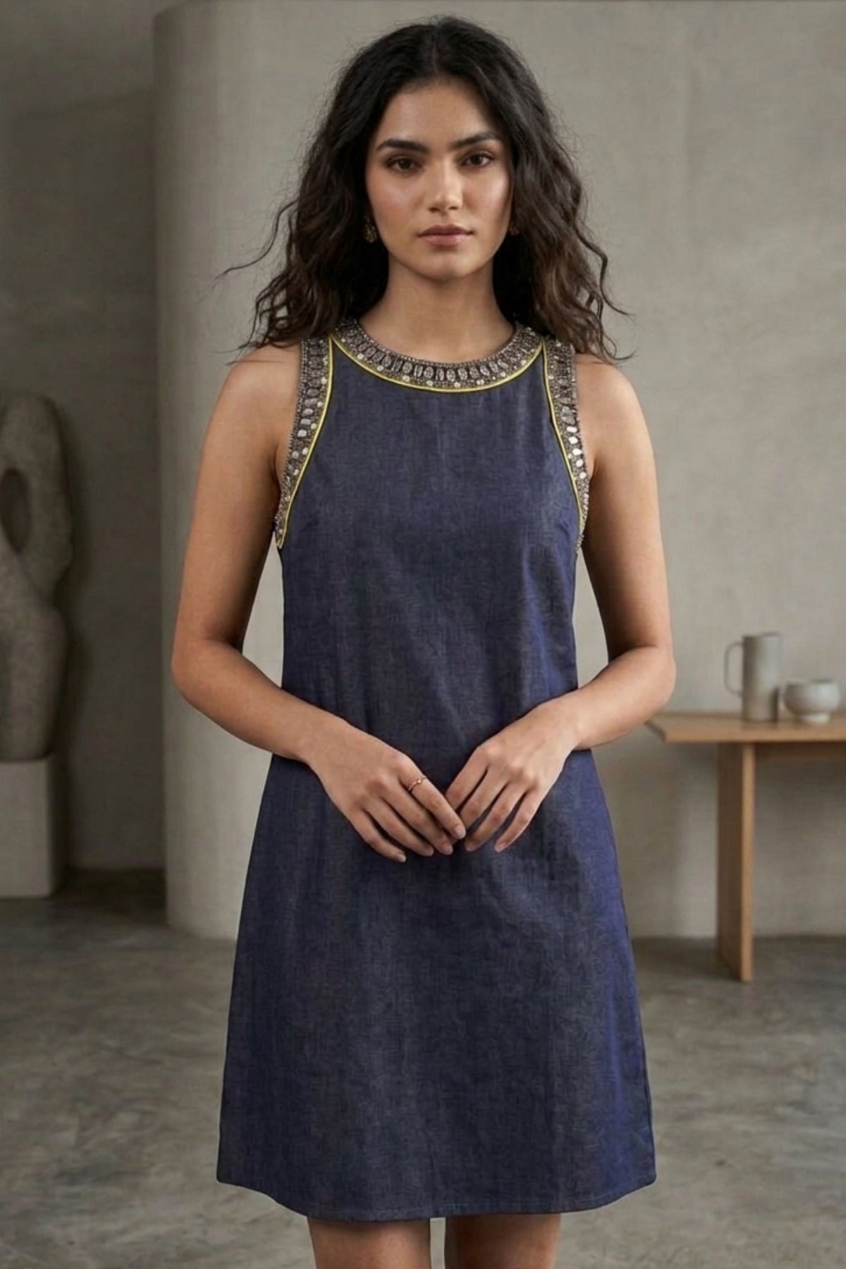 Horizon Beaded Denim Tunic