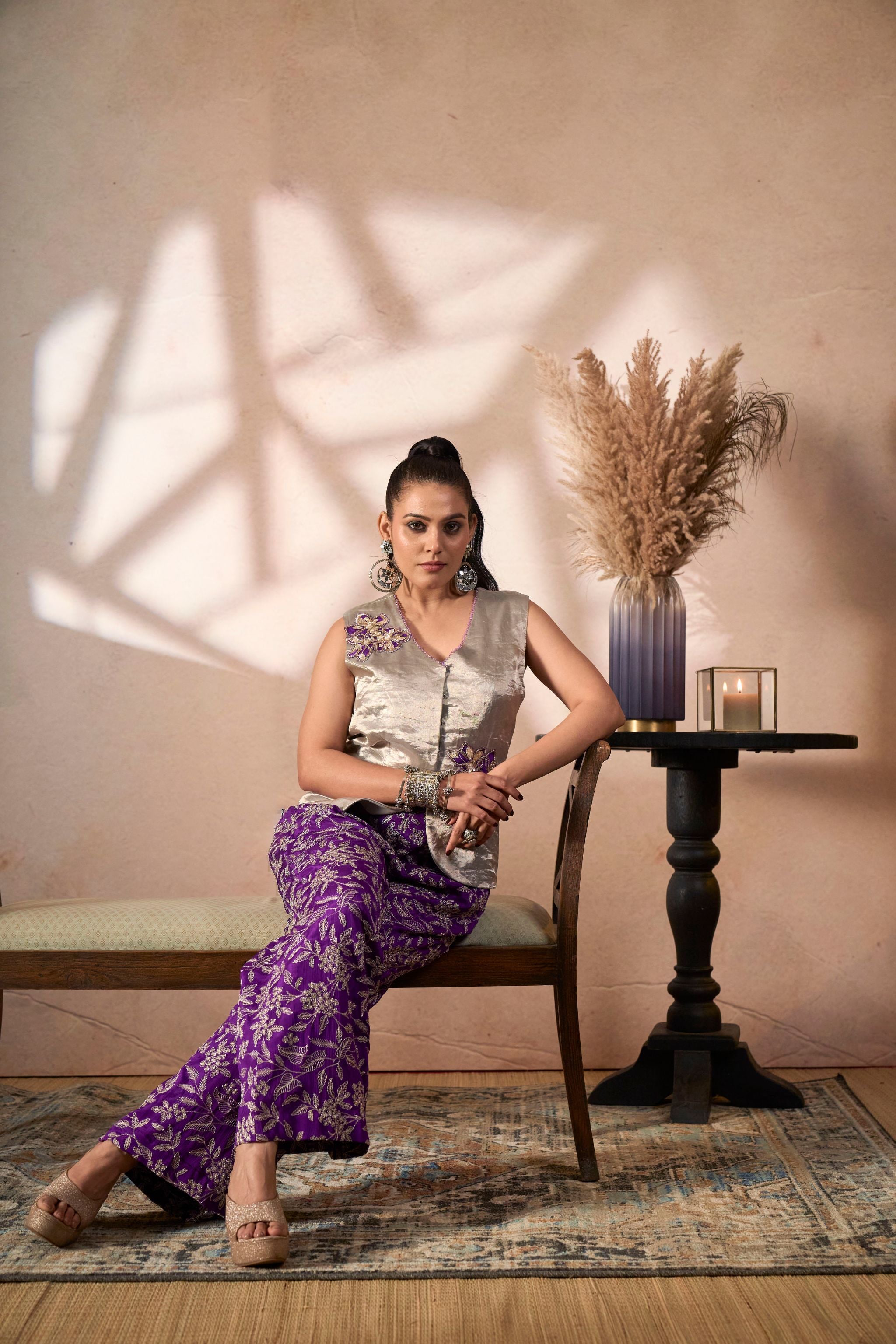 Embroidered Waist Coat Set