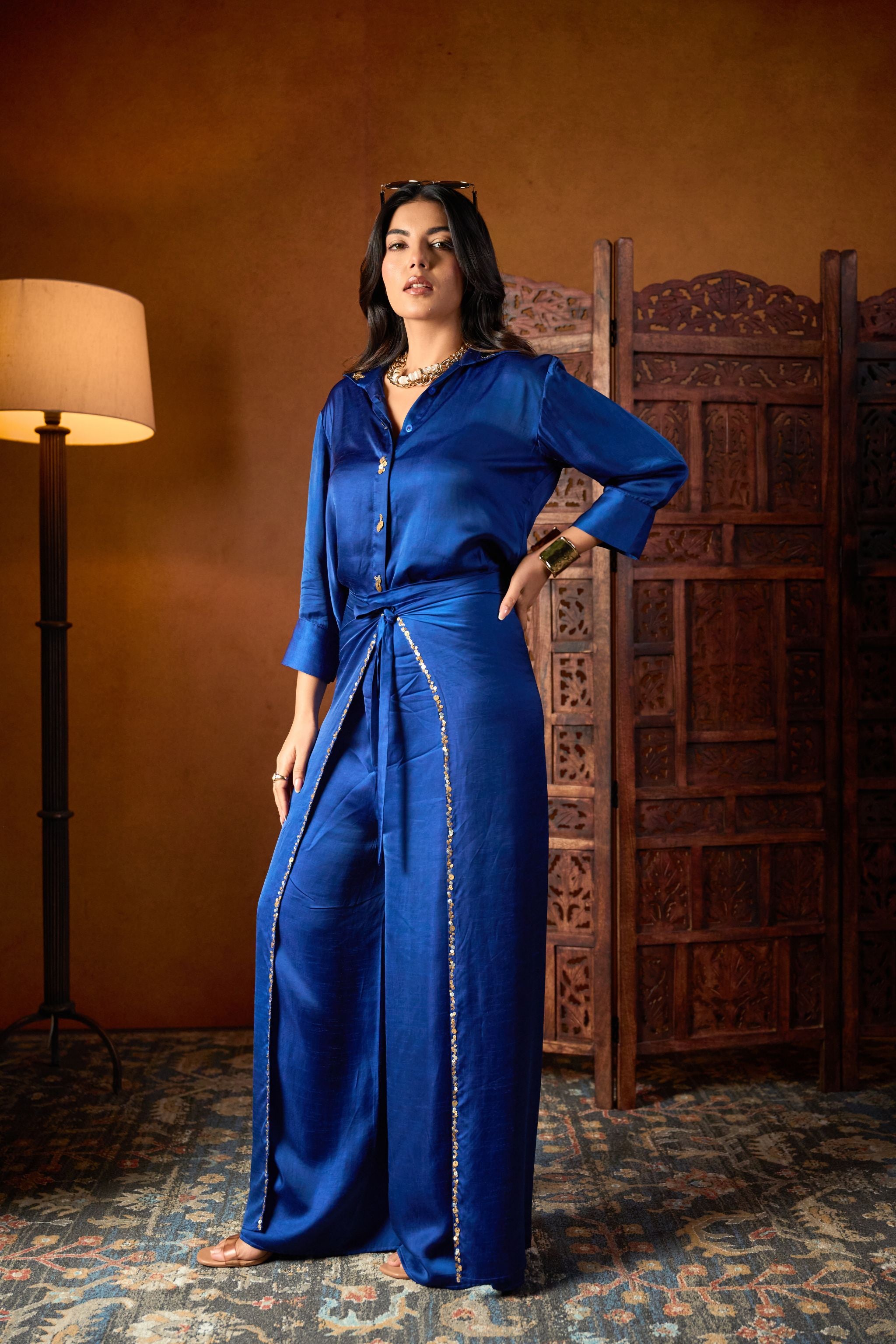 Blue Embellished Co-Ord Set