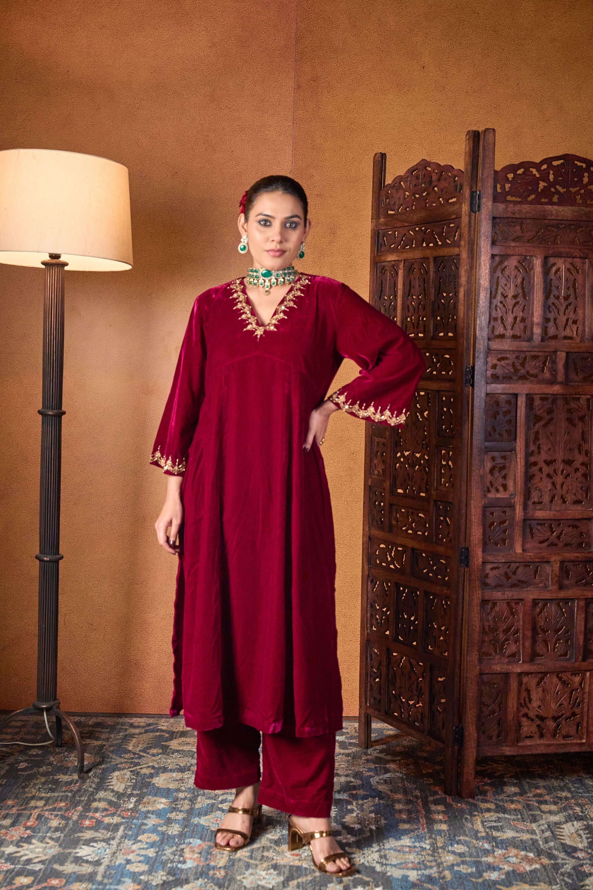 Velvet Luxe Kurta Set