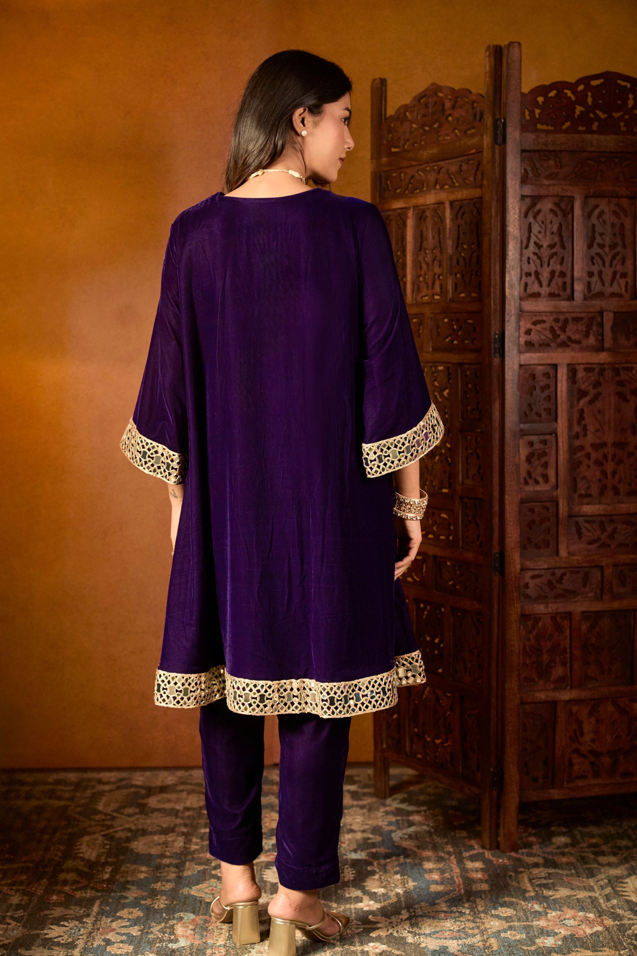 Purple kurta set