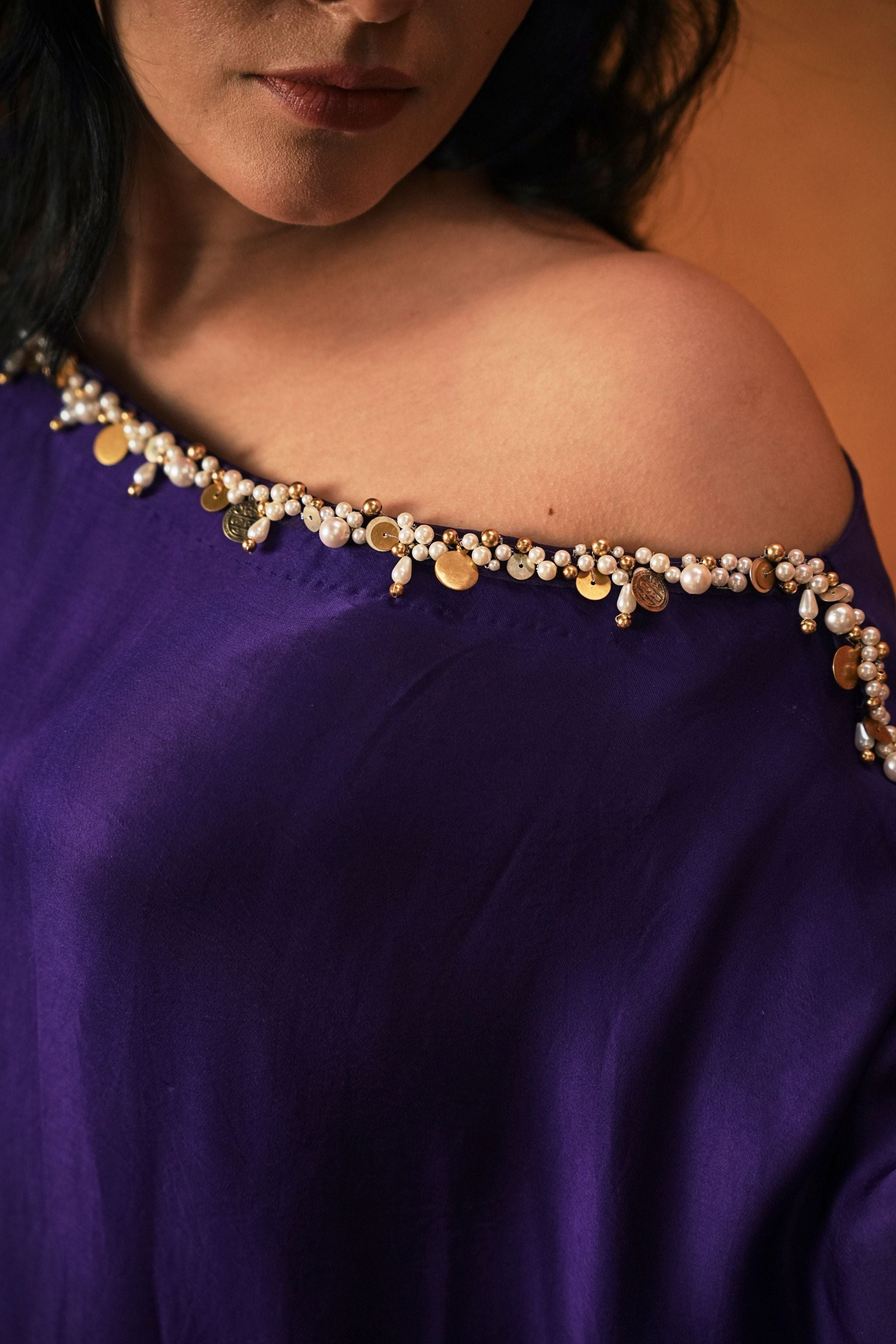 One Shoulder Kaftan Set