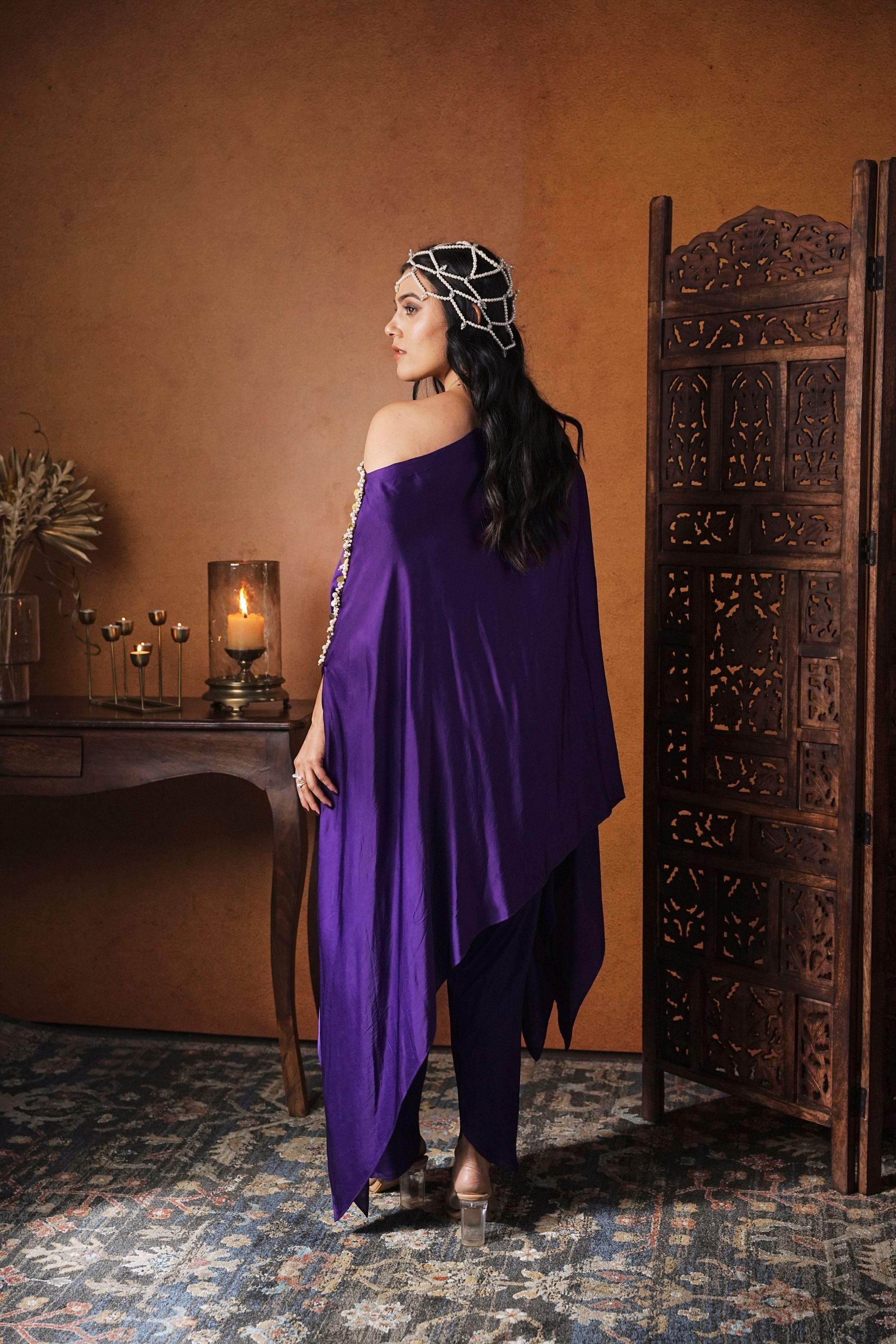 One Shoulder Kaftan Set