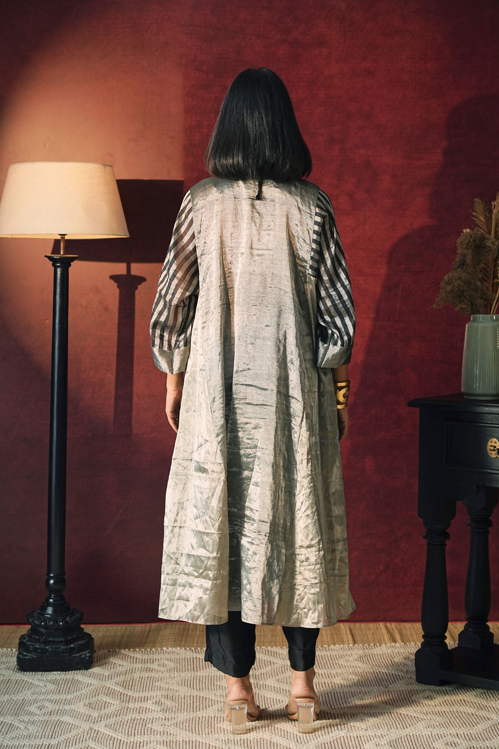 Embroidered Tissue Jacket Ensemble