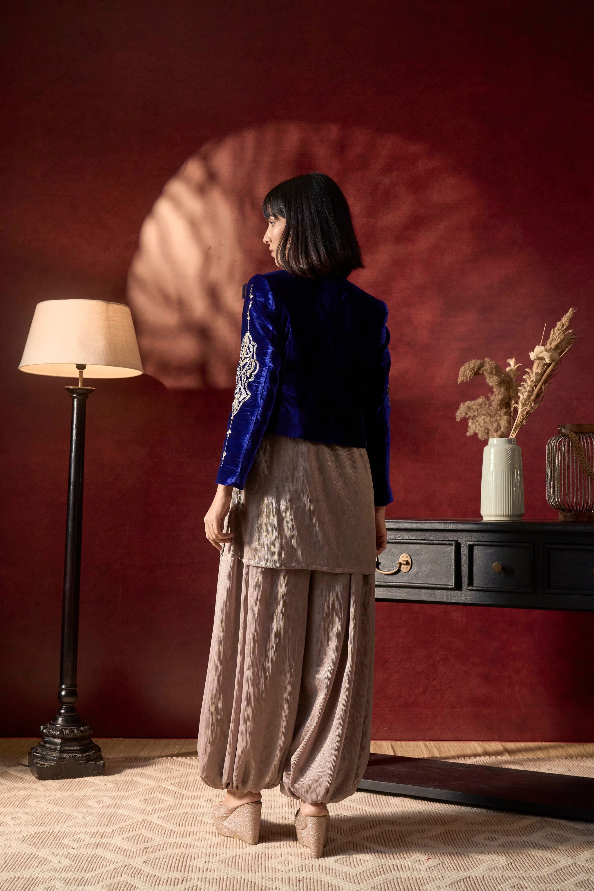 Regal Embroidered Jacket Set