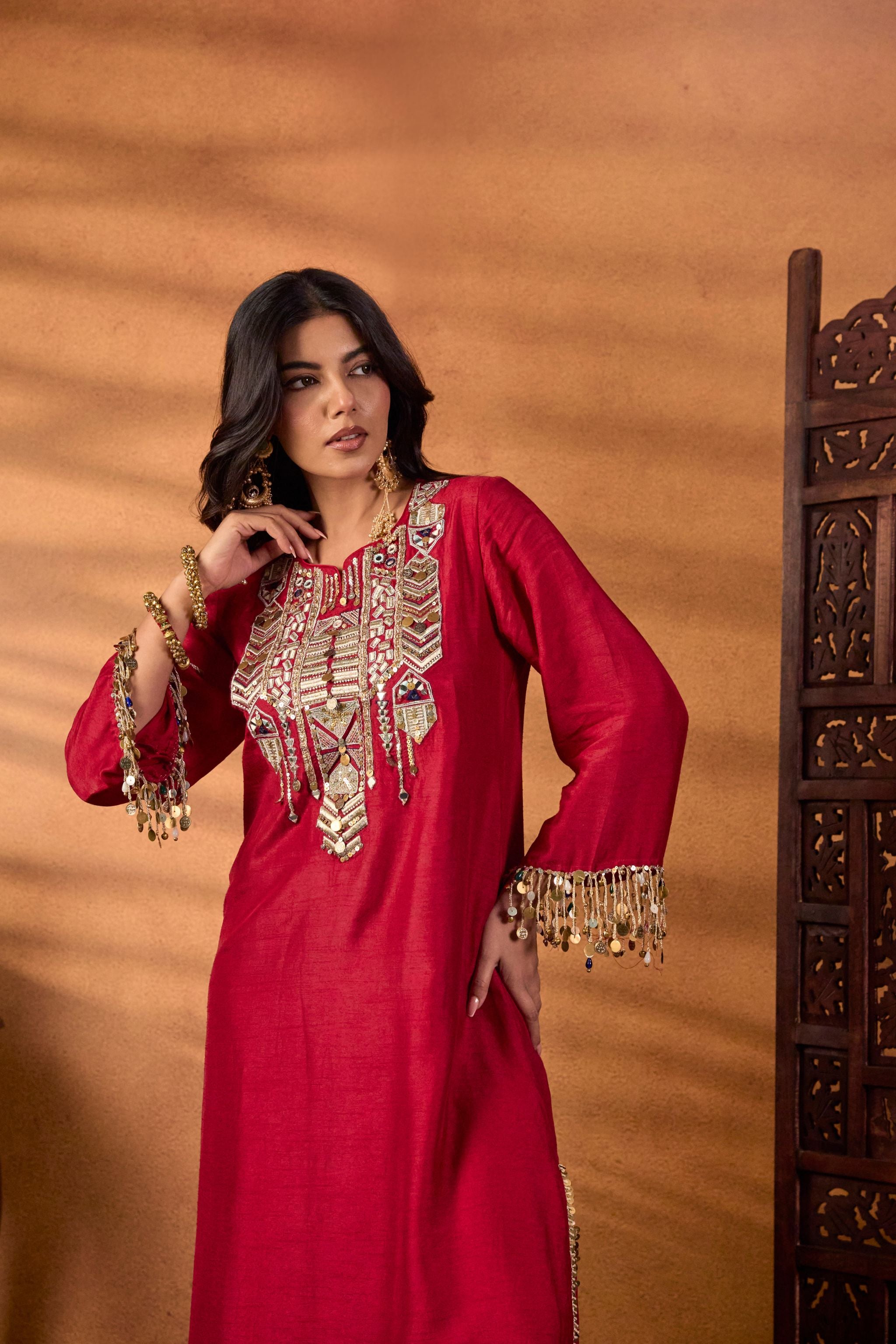 Red Kaftan Dress