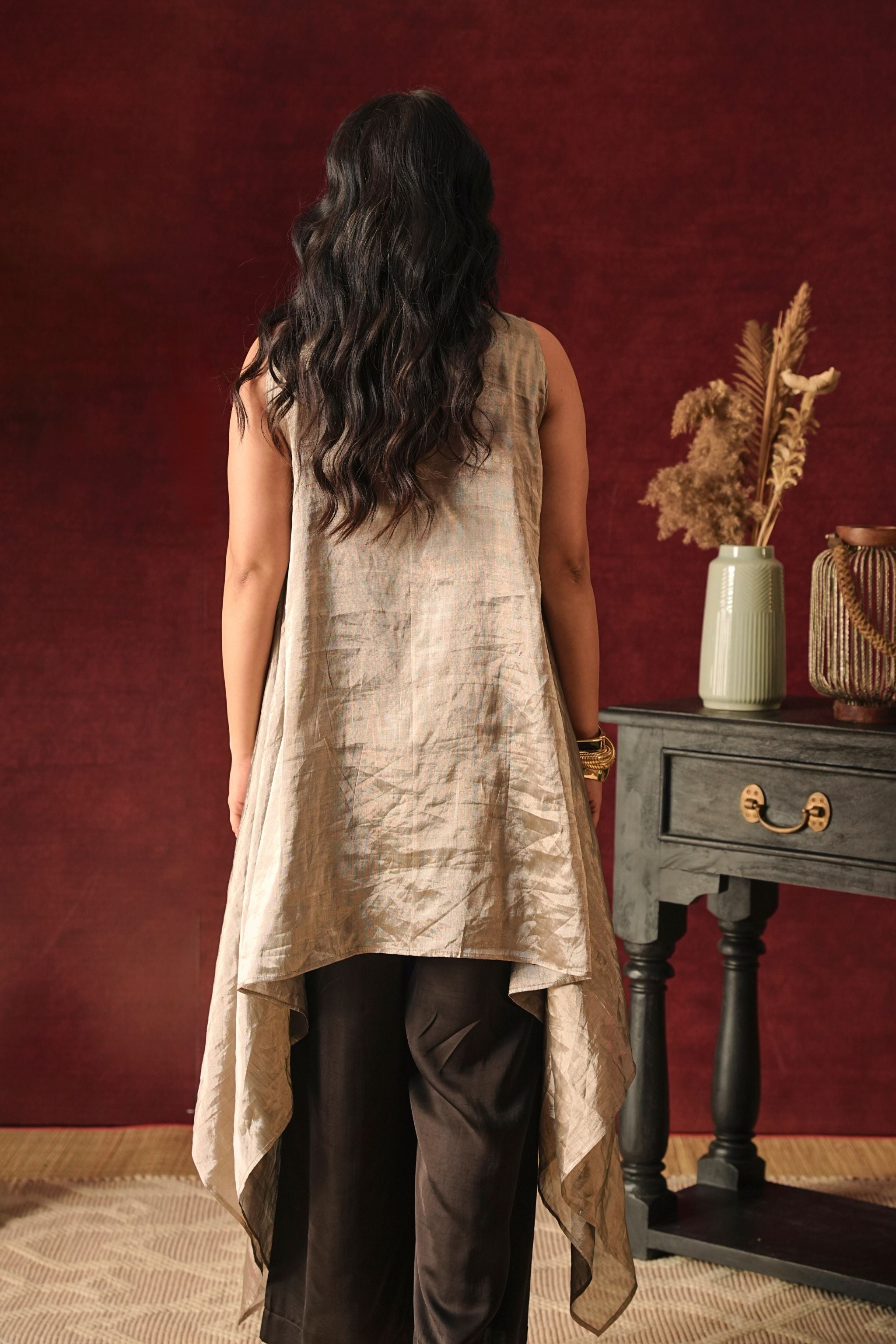 Black High-Low Tunic Set