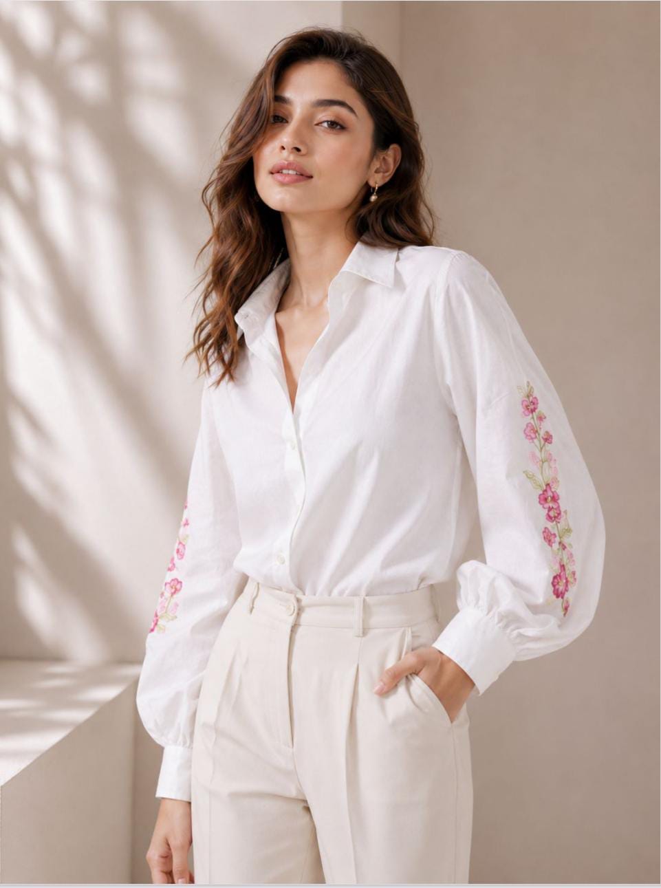 Blossom Breeze Embroidered Shirt