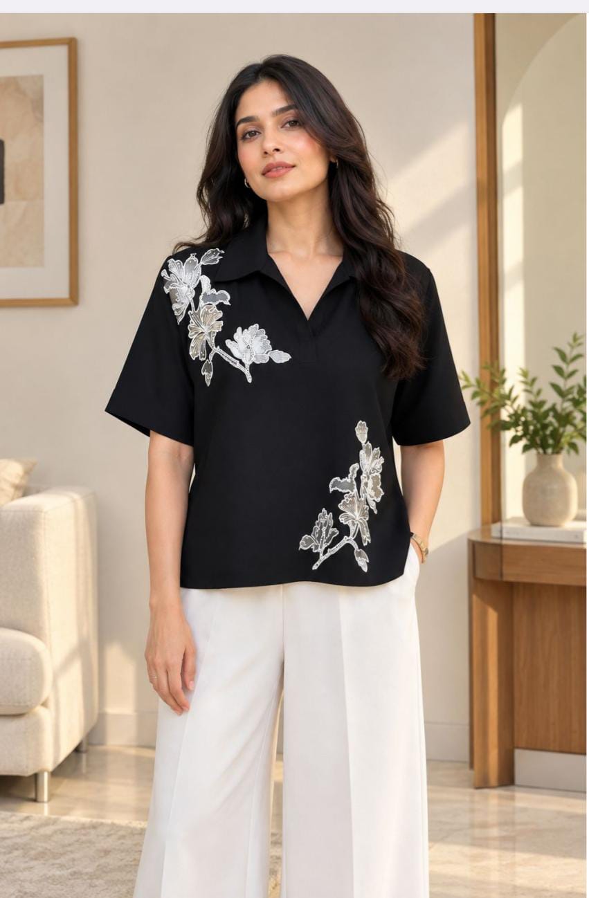 Black Embroidered Shirt