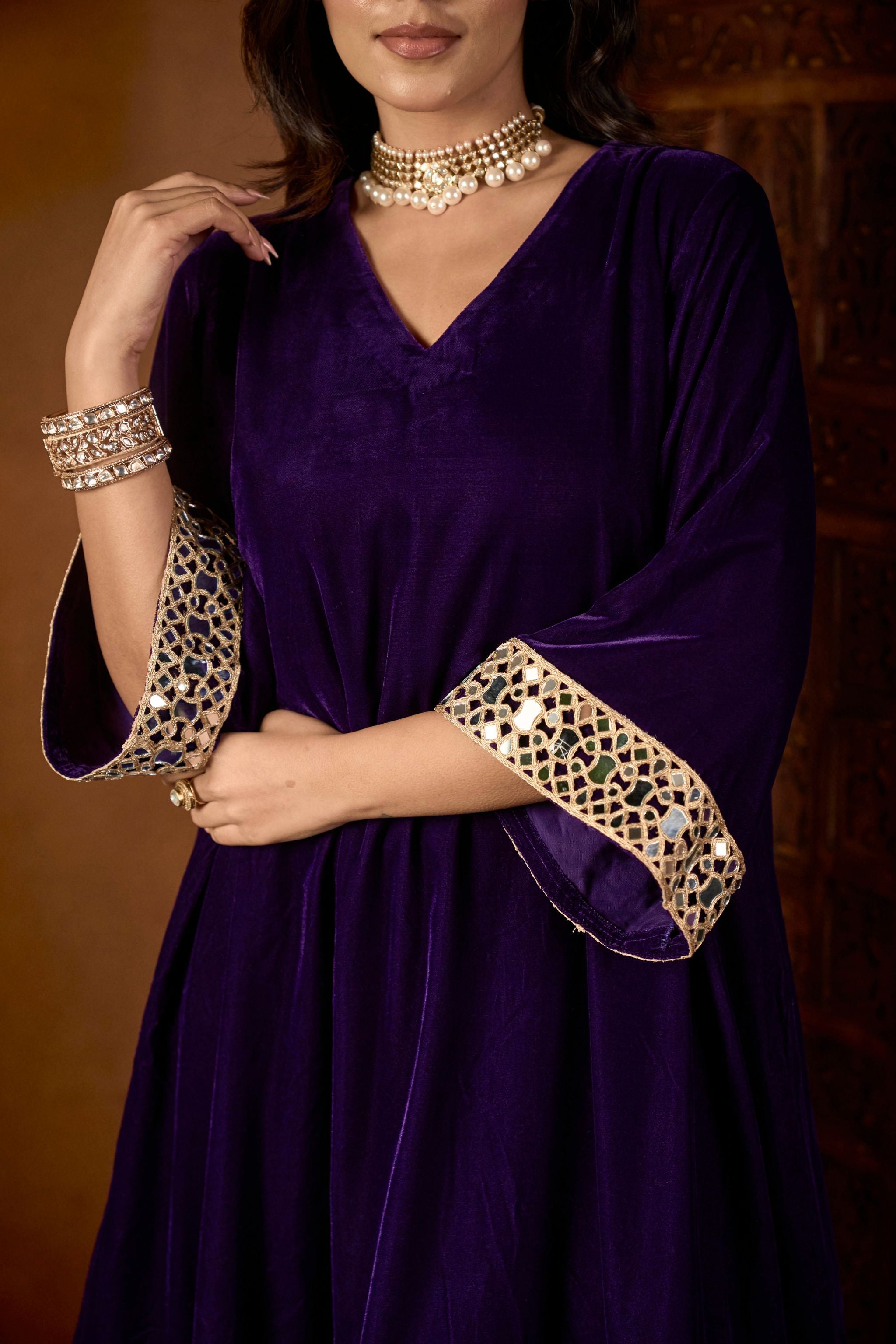 Purple kurta set