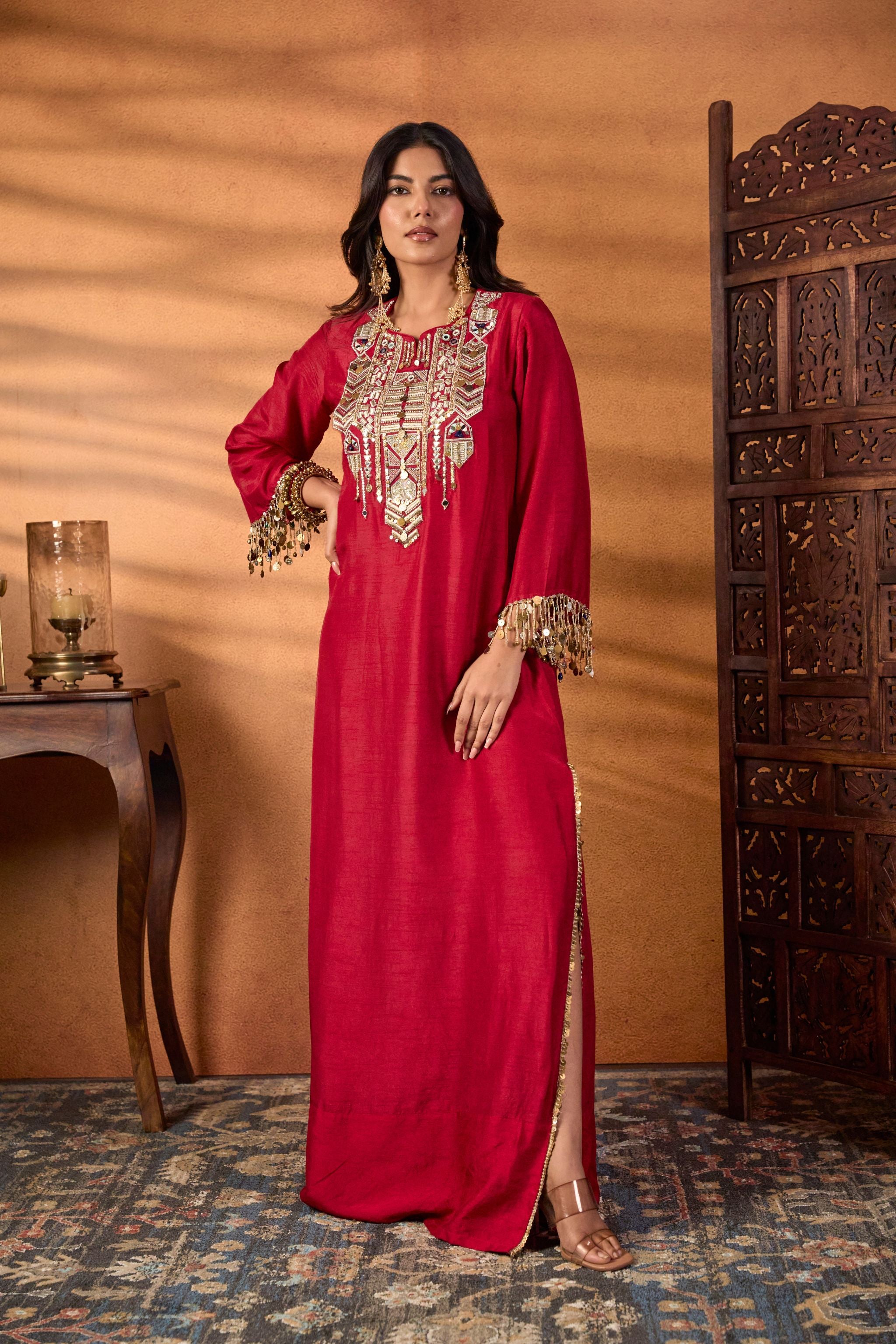 Red Kaftan Dress