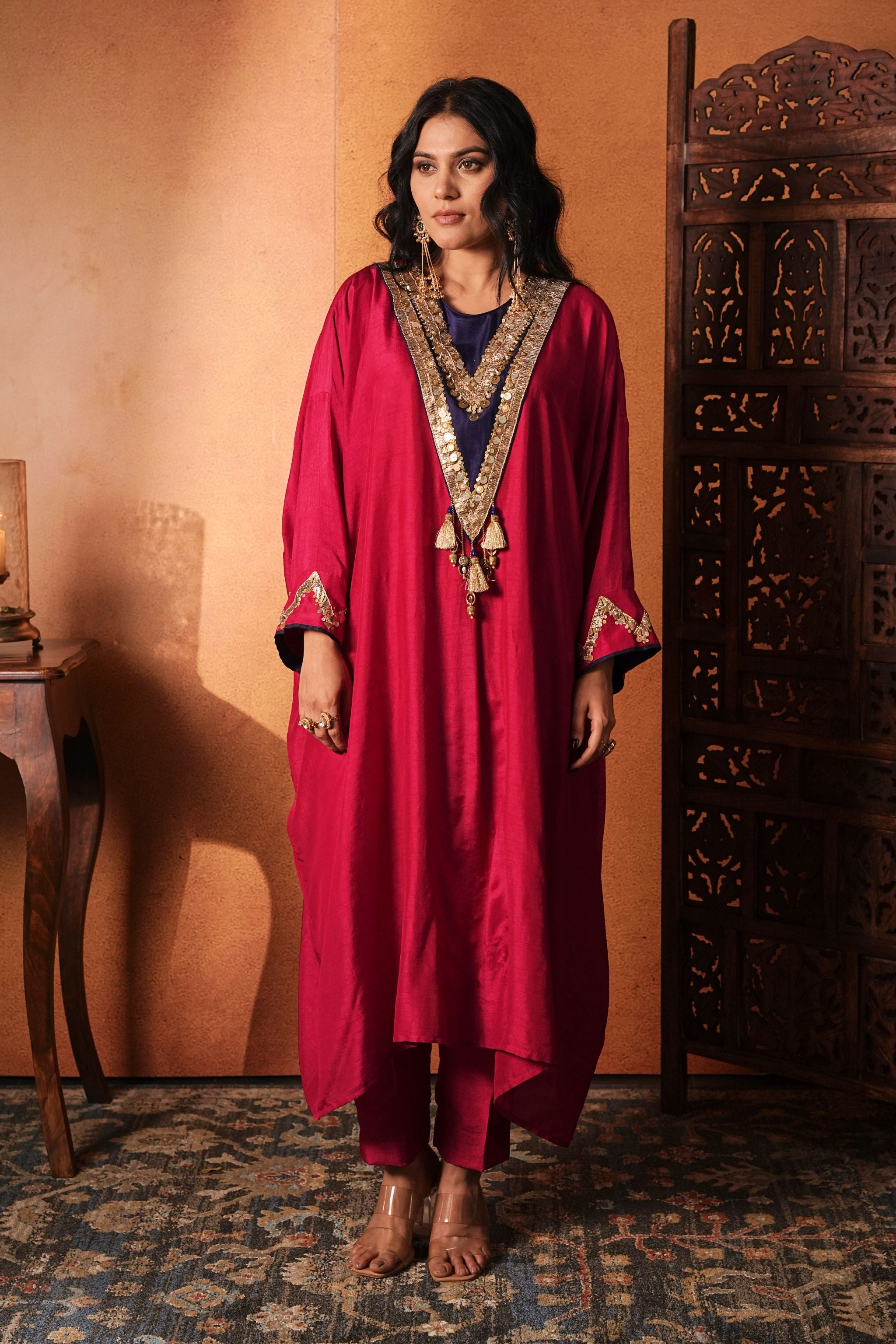Cherry Red Kurta Set