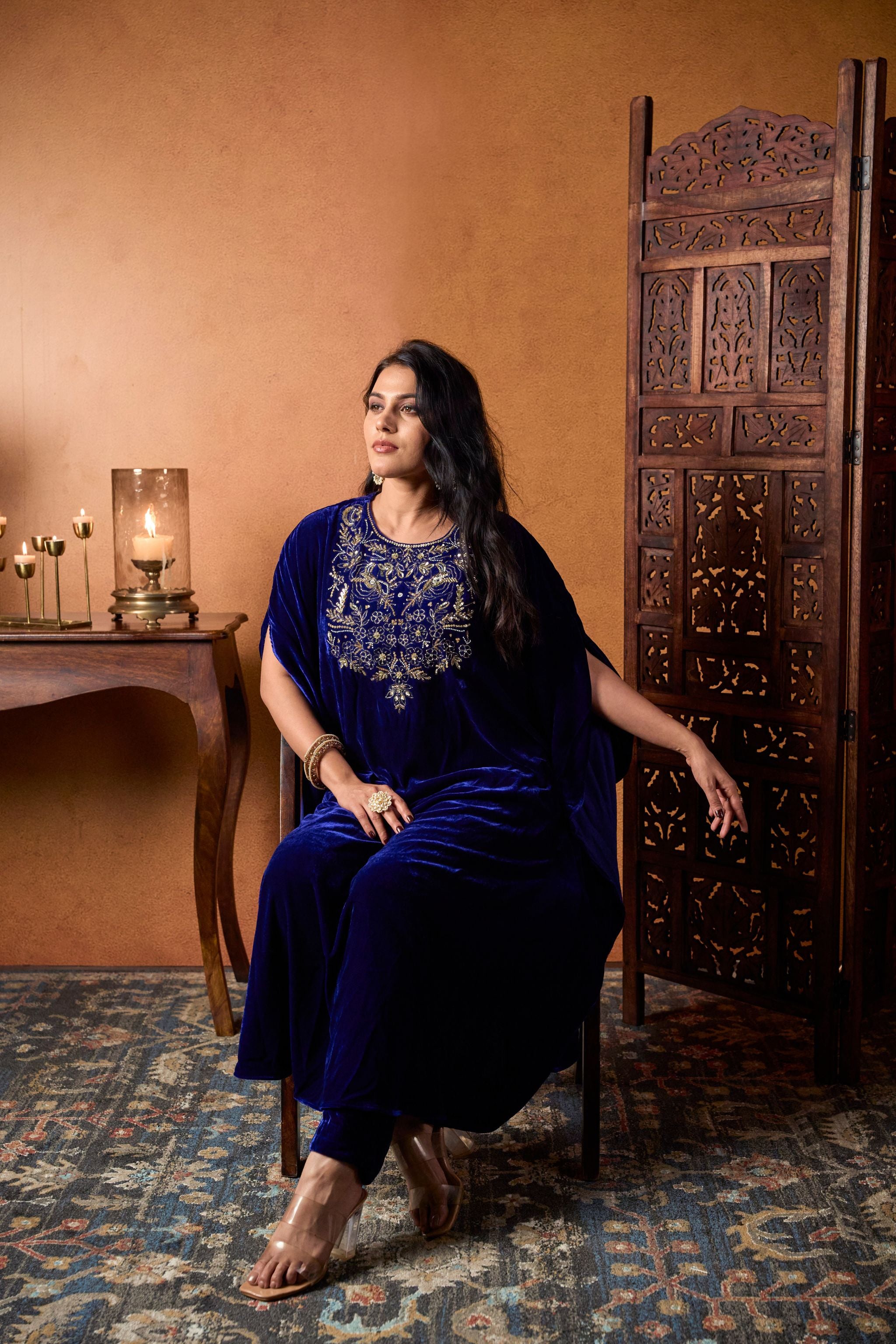 Embroidered Kaftan Set