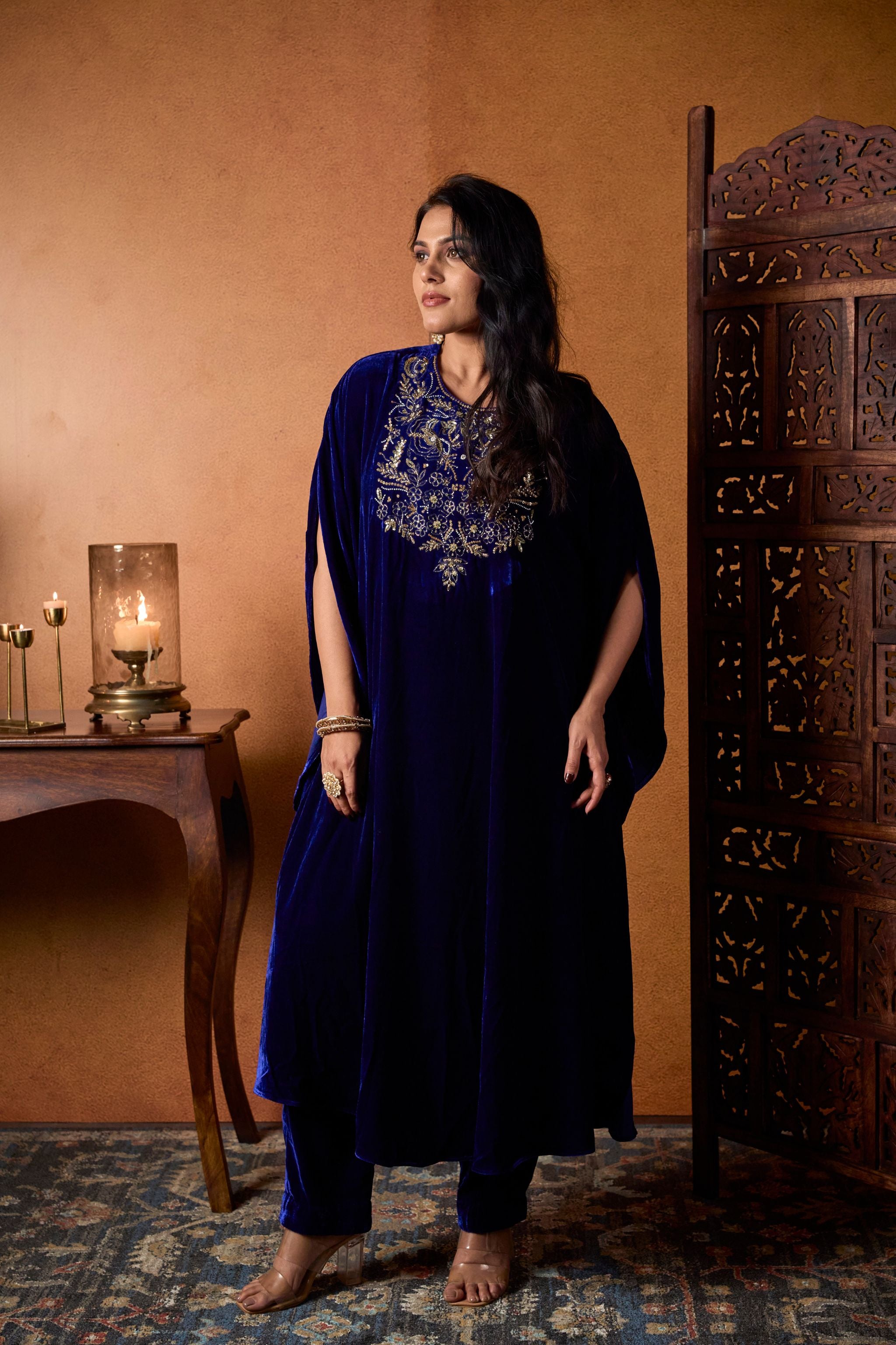 Embroidered Kaftan Set