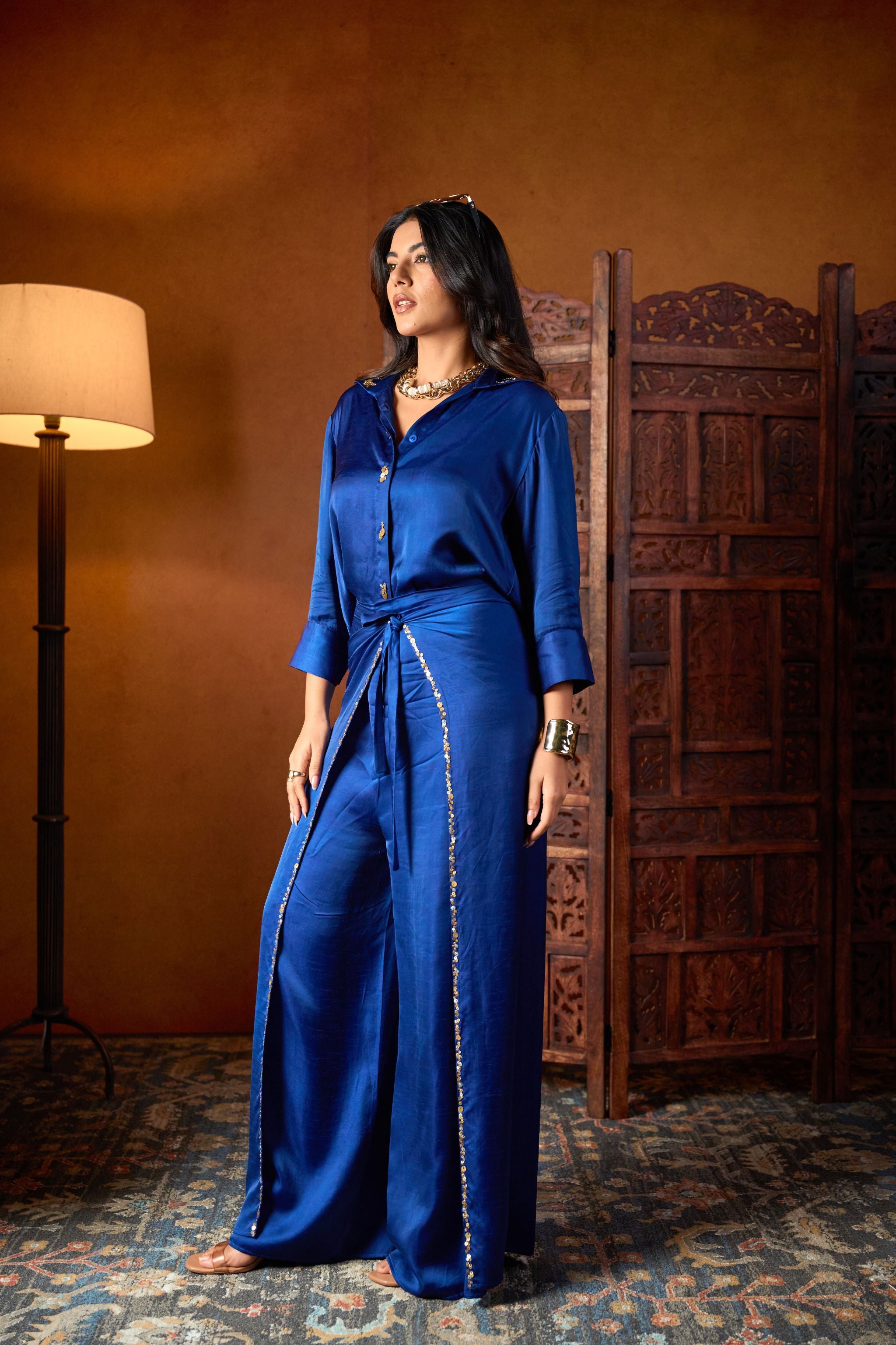 Blue Embellished Co-Ord Set