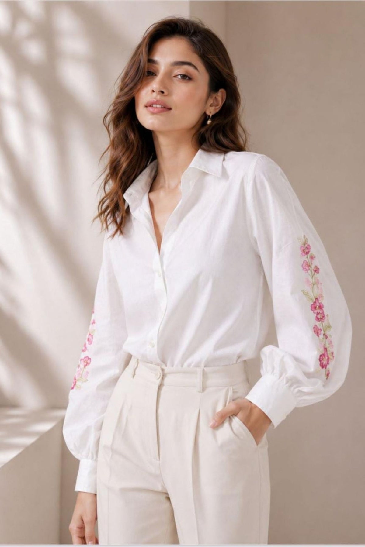 Blossom Breeze Embroidered Shirt