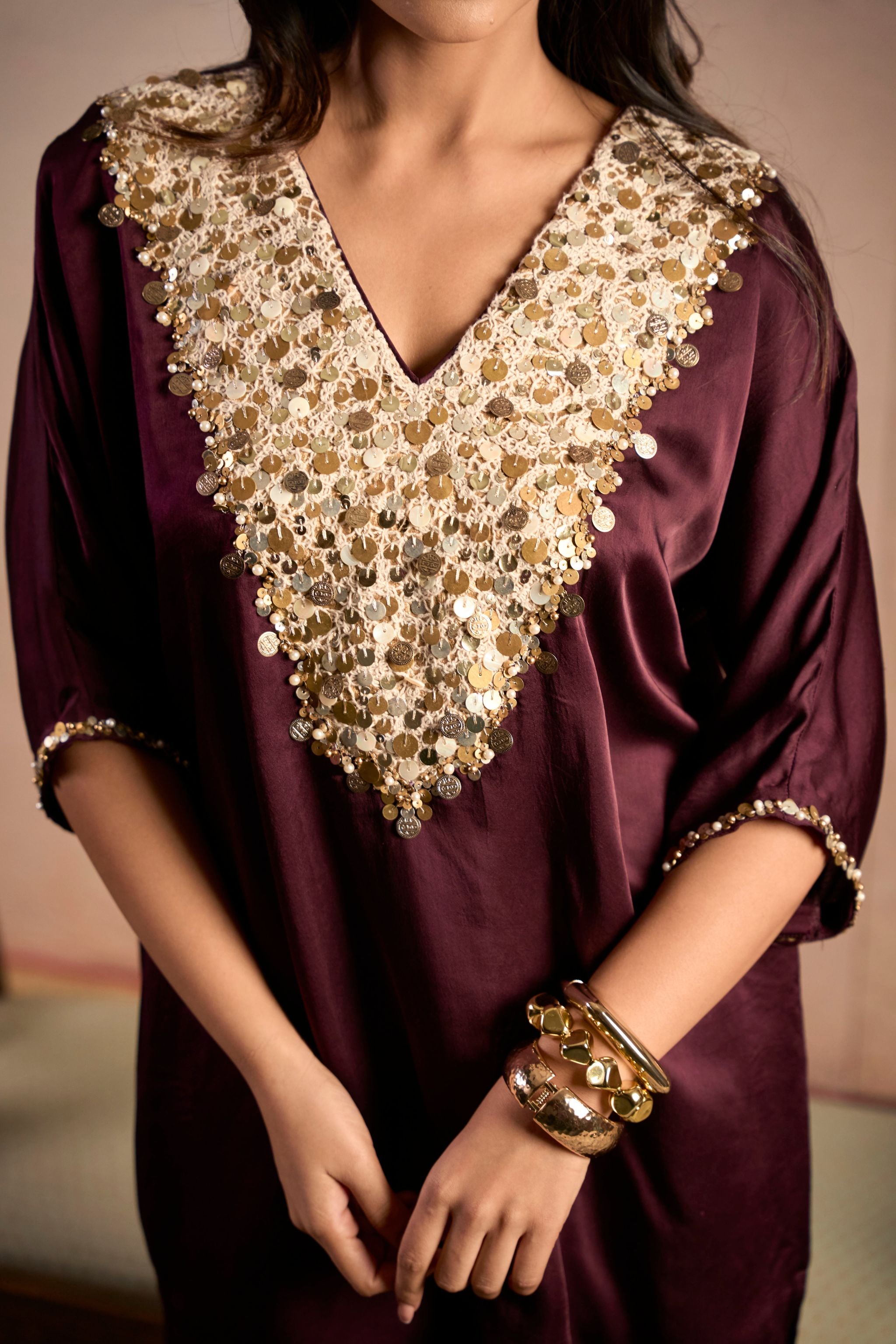 Neck Embroidered Co-Ord Set