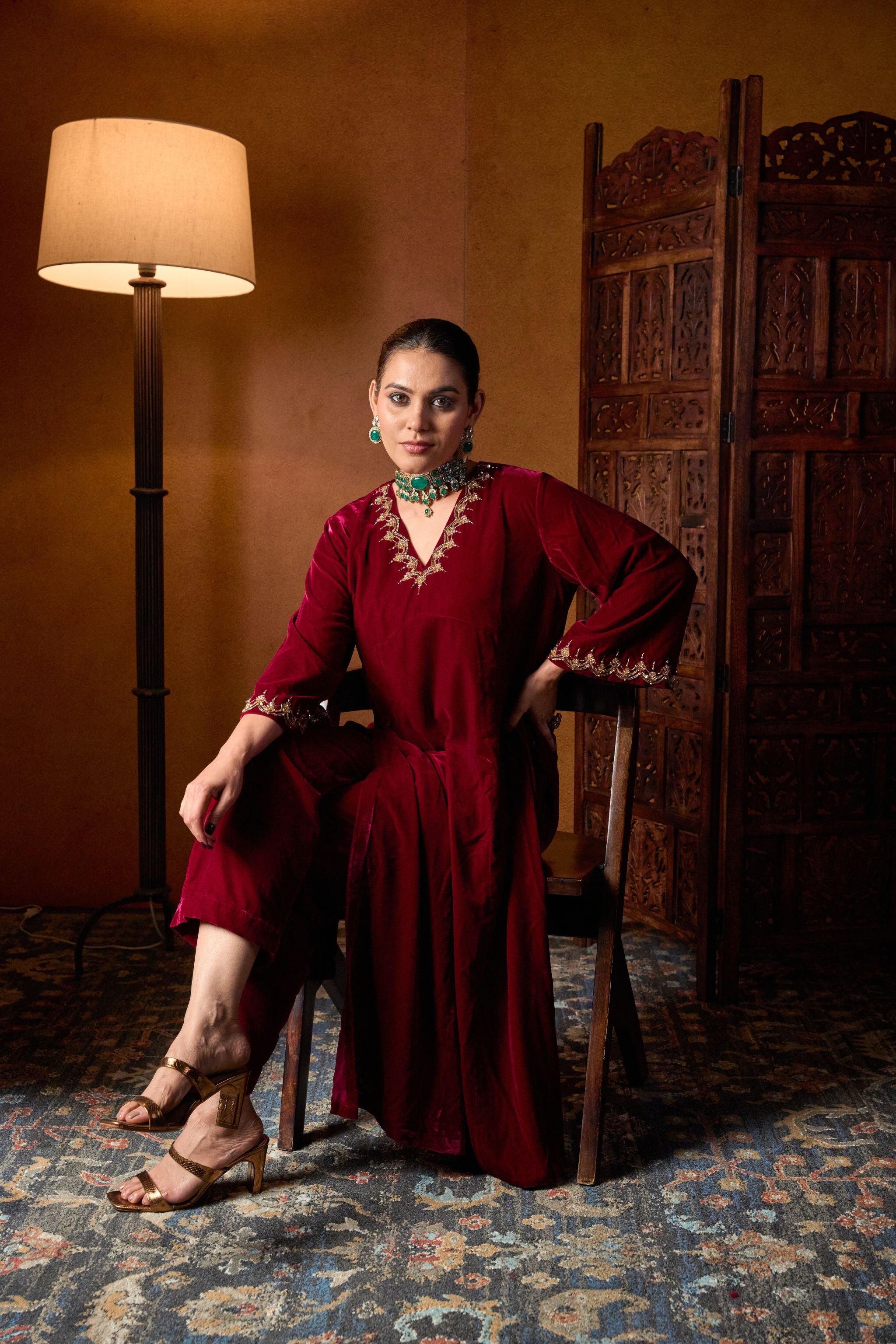 Velvet Luxe Kurta Set