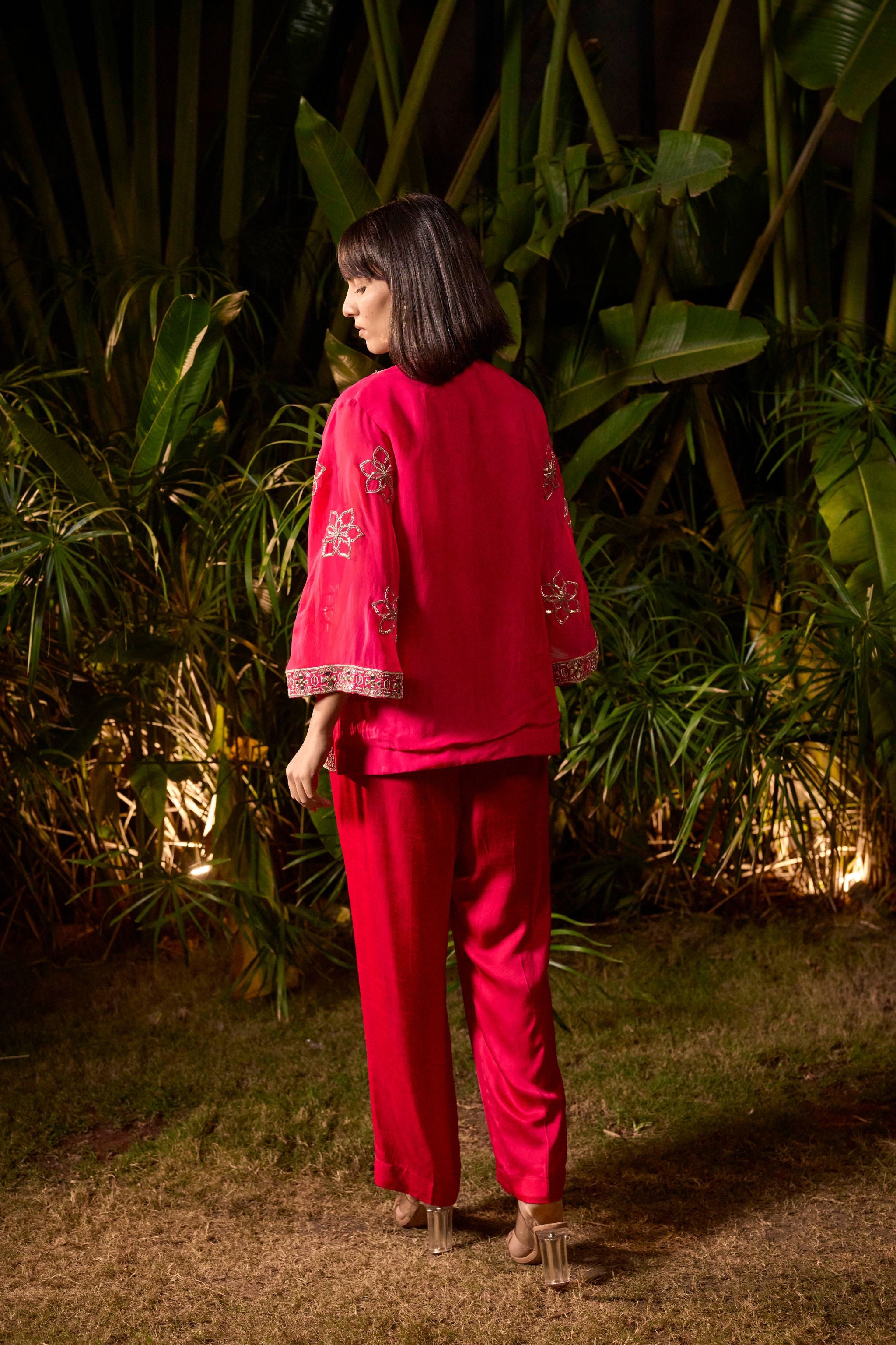 Embroidered Jacket Set