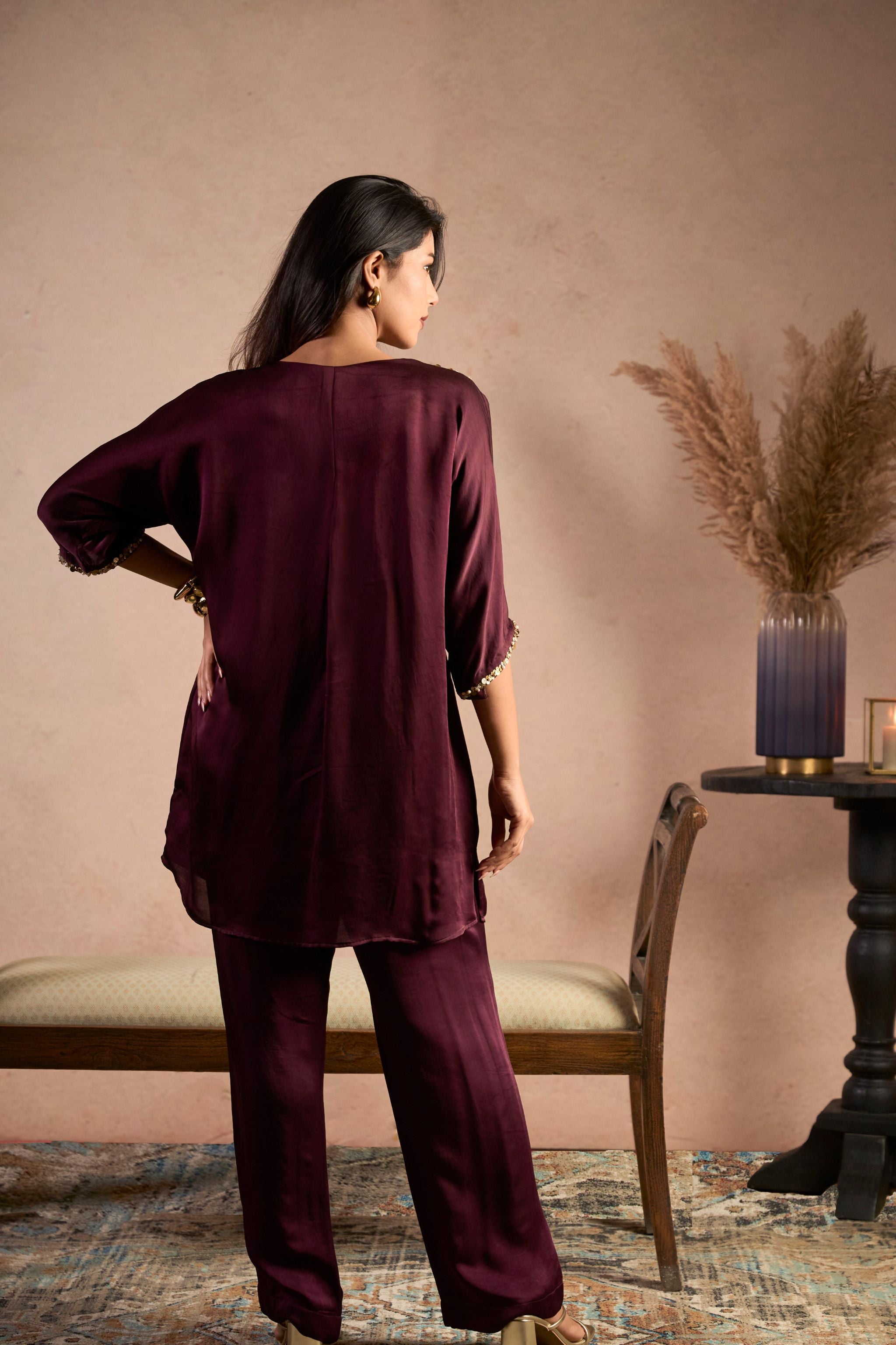 Neck Embroidered Co-Ord Set