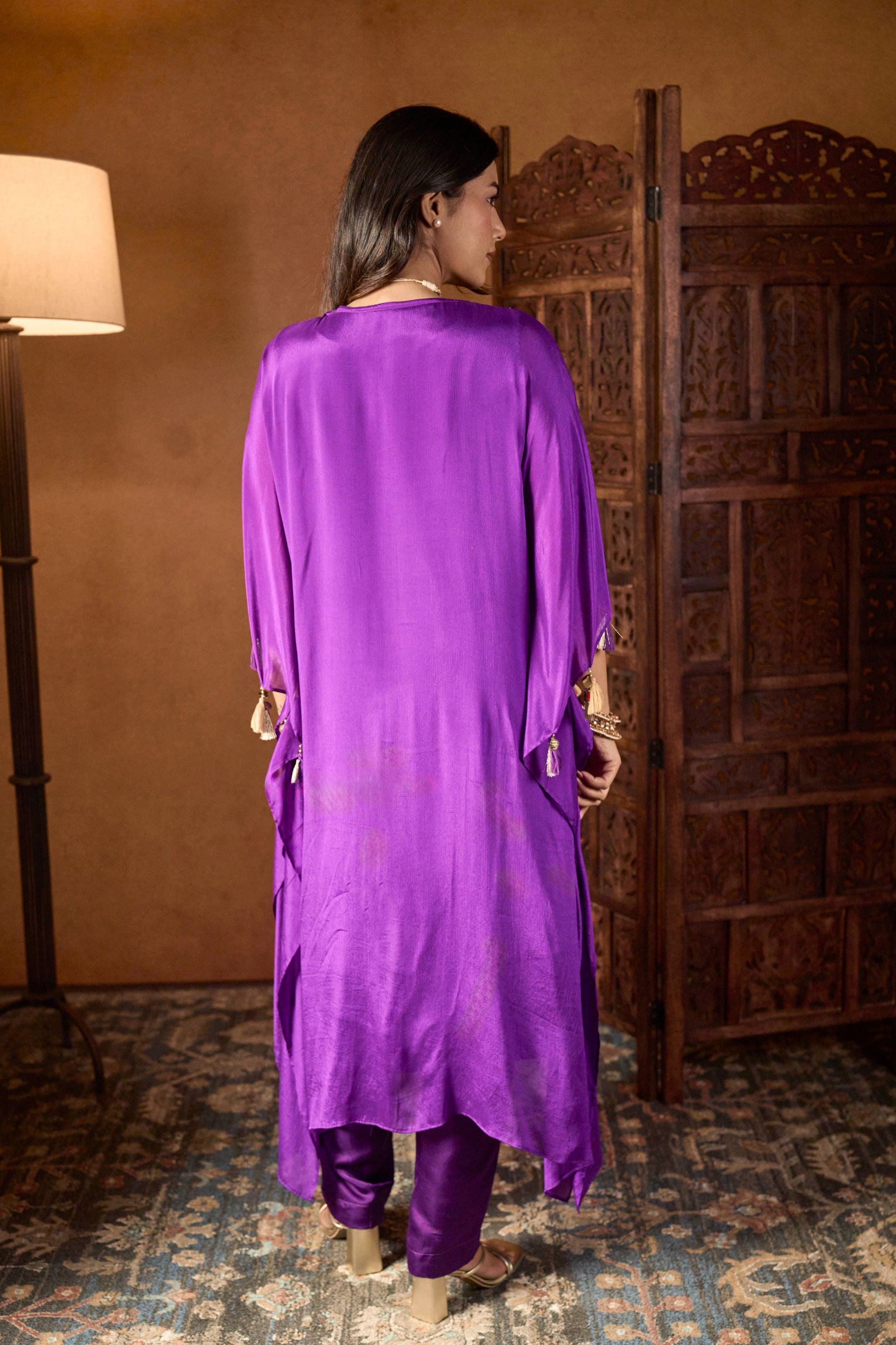 Purple Embroidered Set