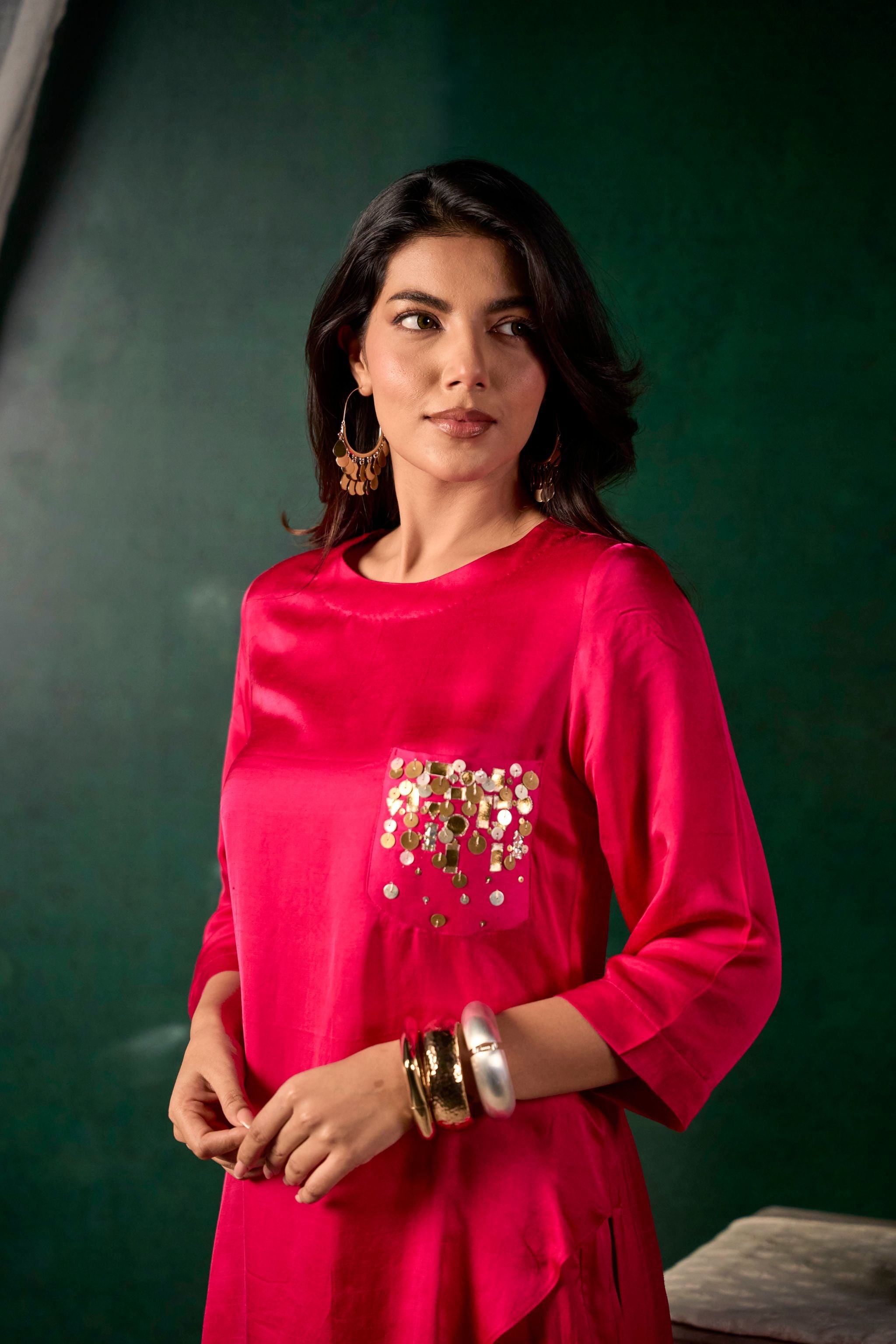 A-symmetrical kurta set