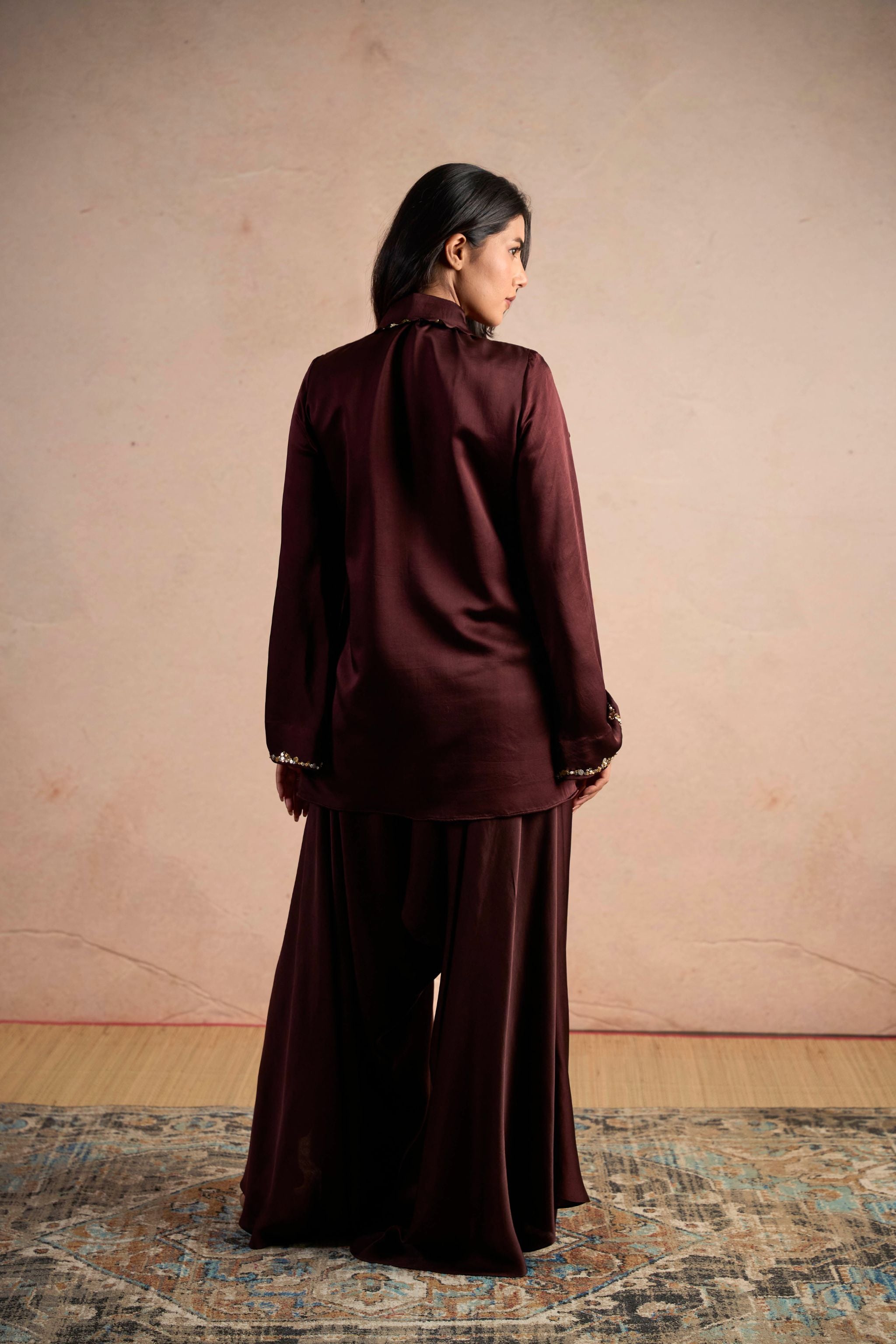 Mocha Drape Pant Set