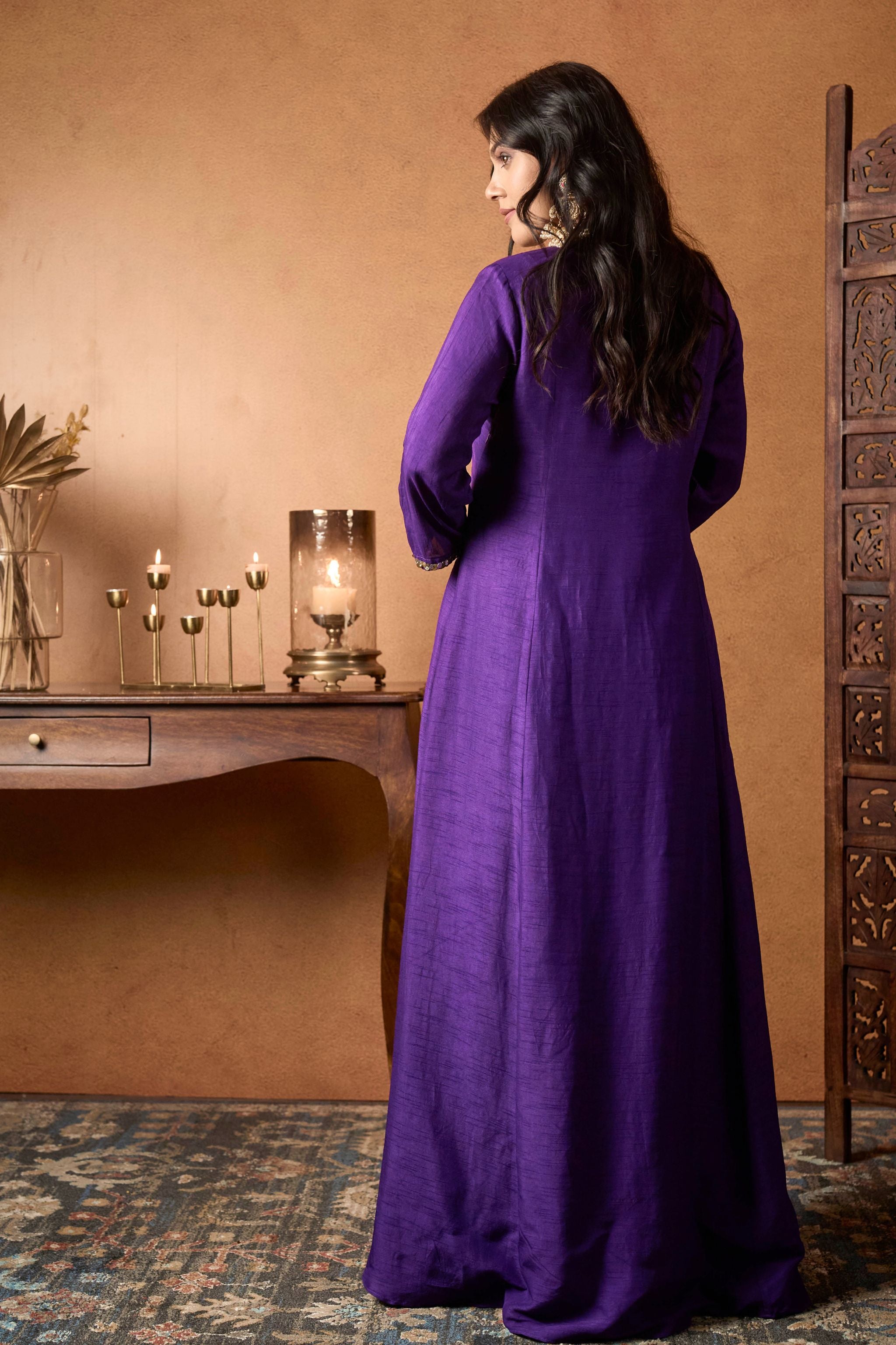 Royal Purple Embroidered Gown
